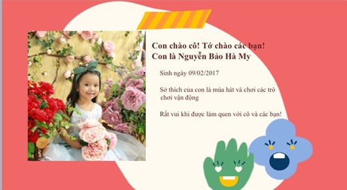 Bé Hà My lớp B1